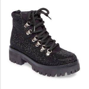 Steve Madden BAM Rhinestone Hiker Boots 7.5